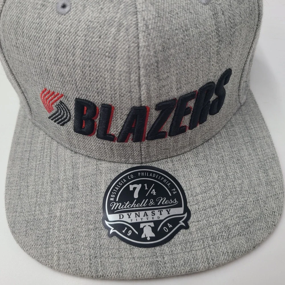 Portland Trail Blazers Hat Fitted 7 1/4 Mitchell & Ness Gray NBA Wool Blend Men